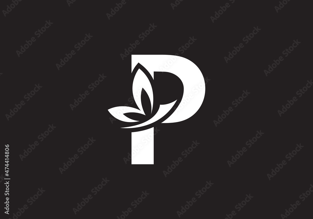 Fototapeta premium this is a creative letter P add butterfly icon design