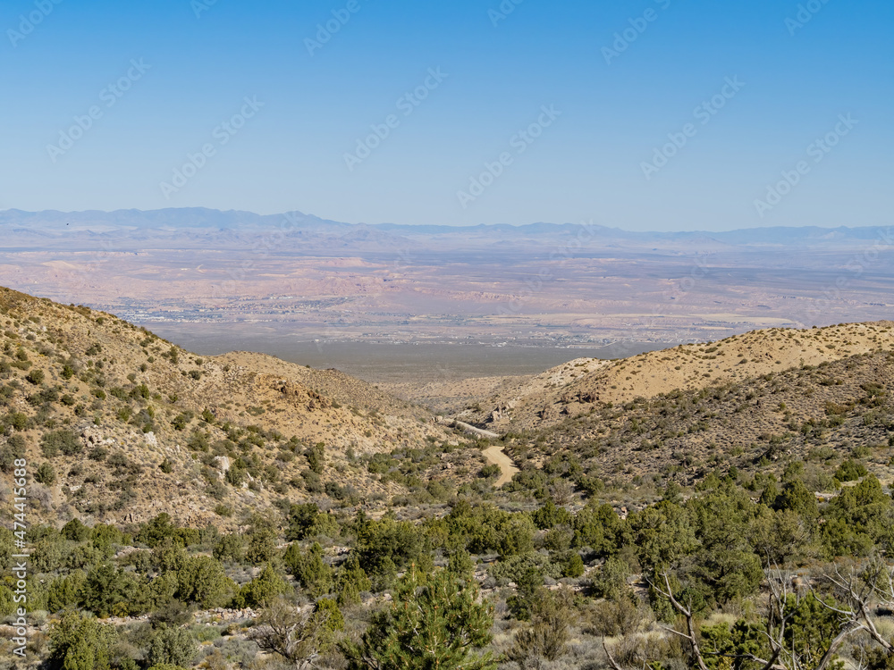 Sunny view of the landscape in Red Rock Canyon