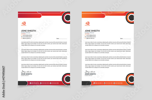 Modern company letterhead template design. Business style letterhead templates for your project design. free vector 