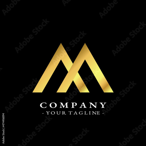 Letter M luxury gold logo design template vector eps 10