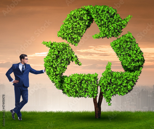 Businessman in recyling sustainable business concept photo