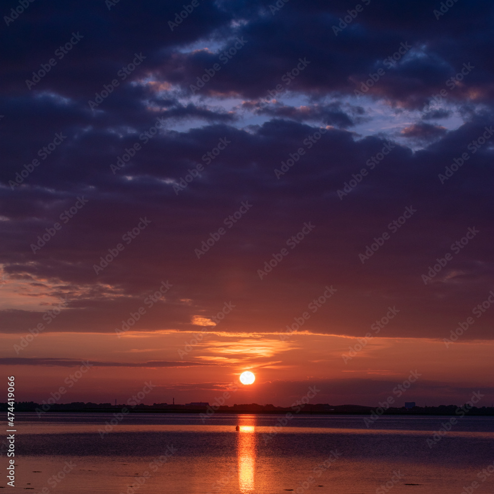 sunset over the water