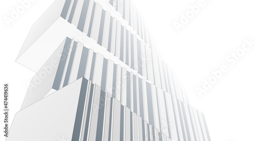 Modern architecture building 3d illustration 