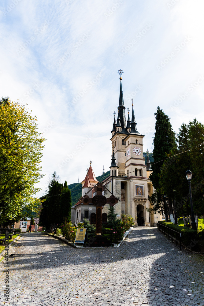 First Romanian School and the St Nicholas church. Brasov, Romania. First Romanian School and the St Nicholas church. Brasov, Romania.