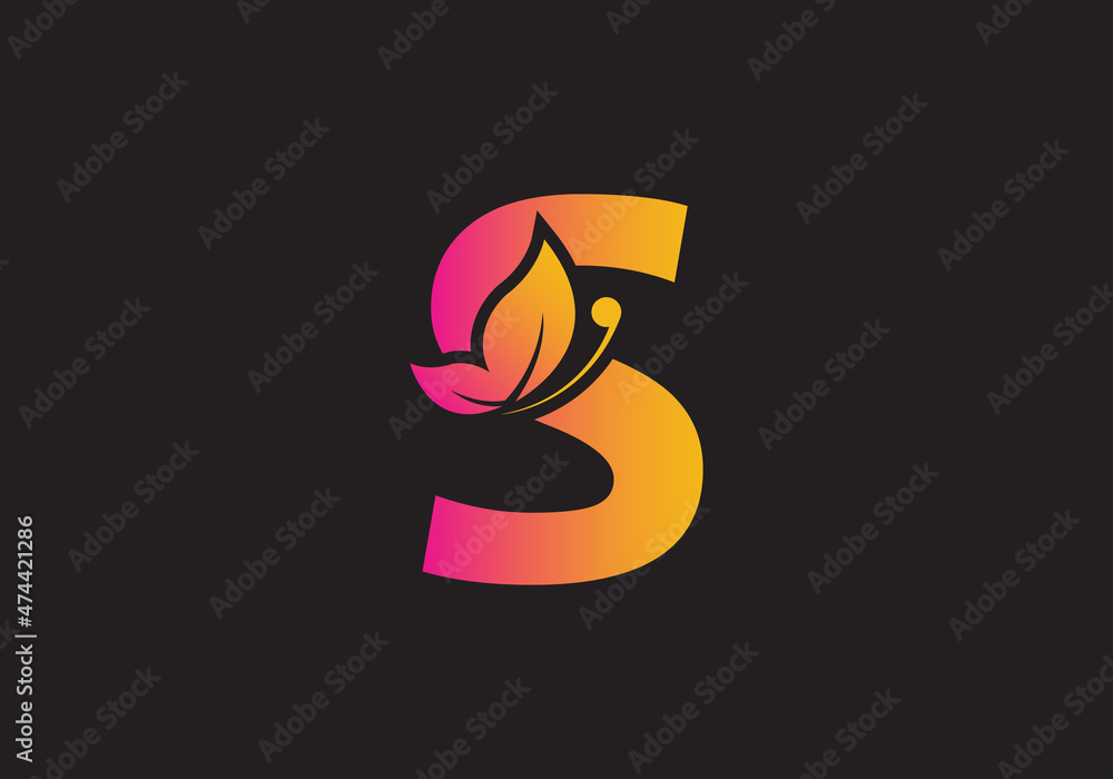 this is a creative letter S add butterfly icon design this is a creative letter S add butterfly icon design