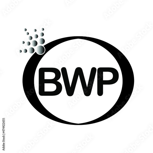 BWP logo. BWP design. Black BWP letter. BWP letter logo design. Initial letter BWP linked circle uppercase monogram logo. BWP Vector.
 photo