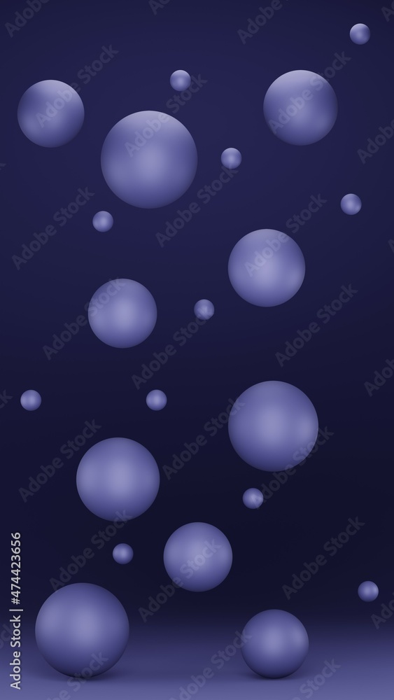 3d render of floating purple sphere, monochrome image, trendy color of the year