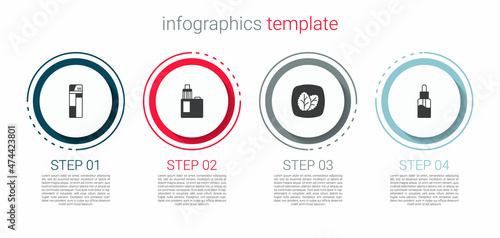 Set Lighter, Vape mod device, Tobacco leaf and liquid bottle. Business infographic template. Vector