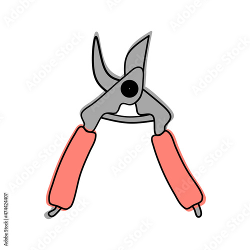 Colorful pruner to work in the garden