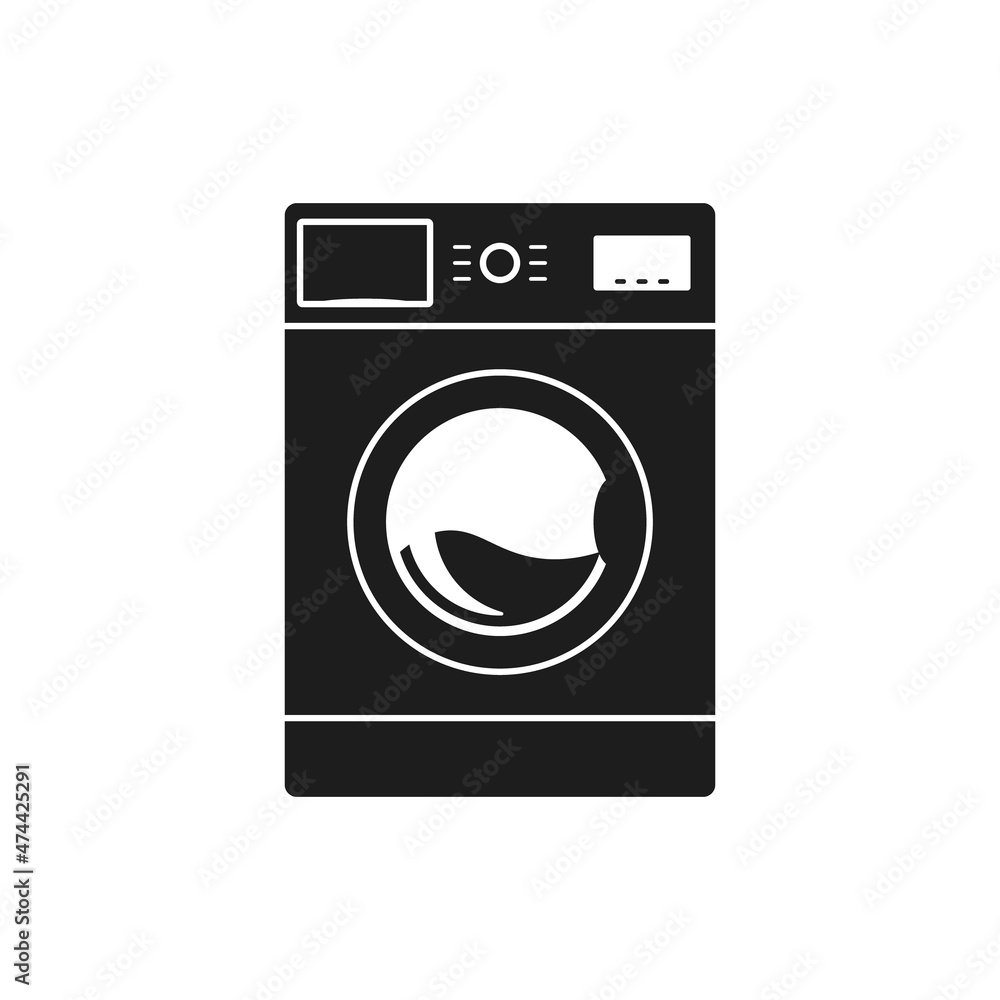 Washing machine icon. Vector. Flat design. 