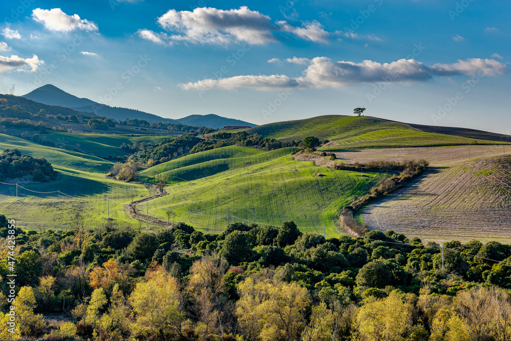 Panorama on the countryside near Pomarance Alta val di Cecina Tuscany Italy
