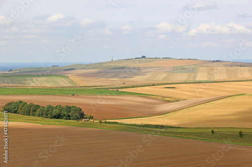 Fields of the Pewsey Vale, Wiltshire at harvest 