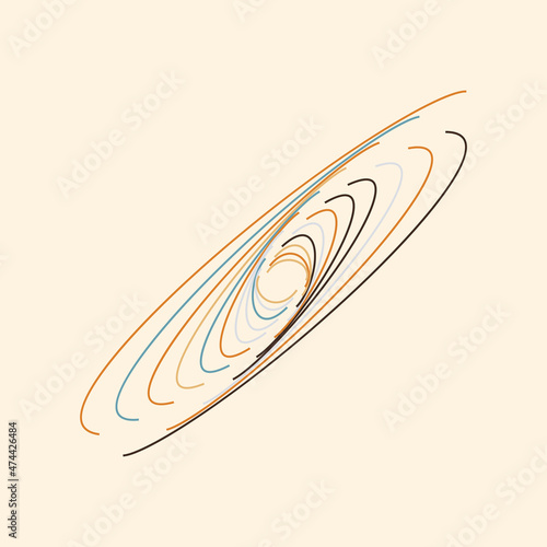 milky way abstract simple line vector illustration 