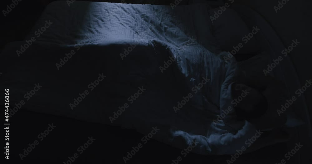 Man suffers from insomnia and cannot sleep at night