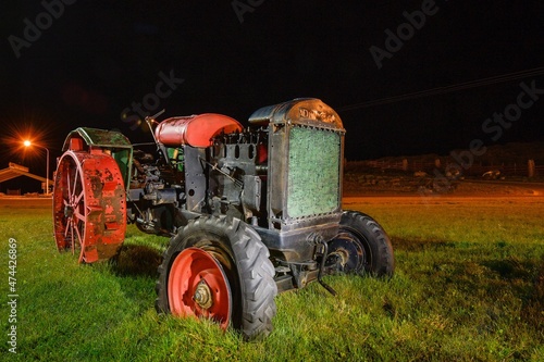 Antique tractors restored for decoration.