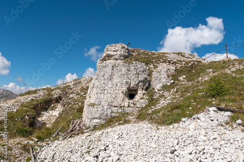 Monte piano, remnants of the world war, Dolomiti, Italy