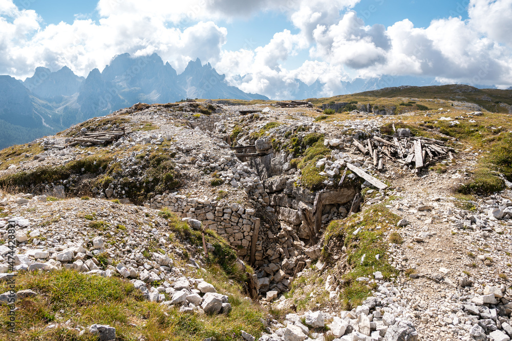 Monte piano, remnants of the world war, Dolomiti, Italy