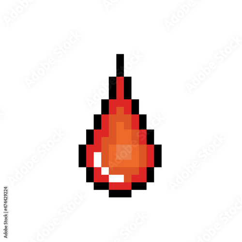 Drop of blood  Pixel-art  illustration