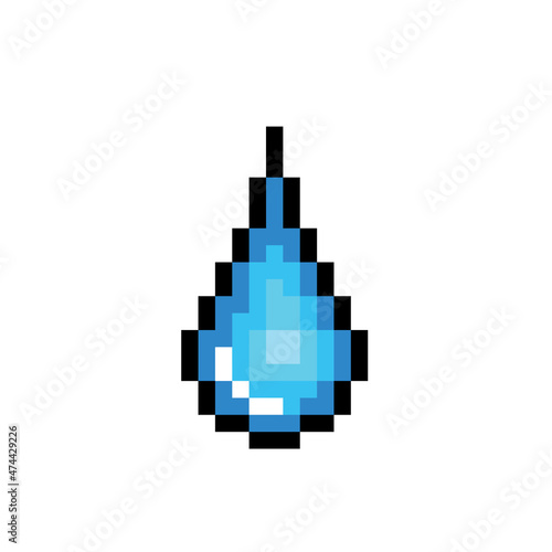 Drop of water, Pixel-art, illustration