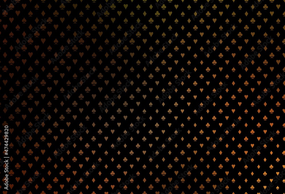 Dark orange vector template with poker symbols. Dark orange vector template with poker symbols.