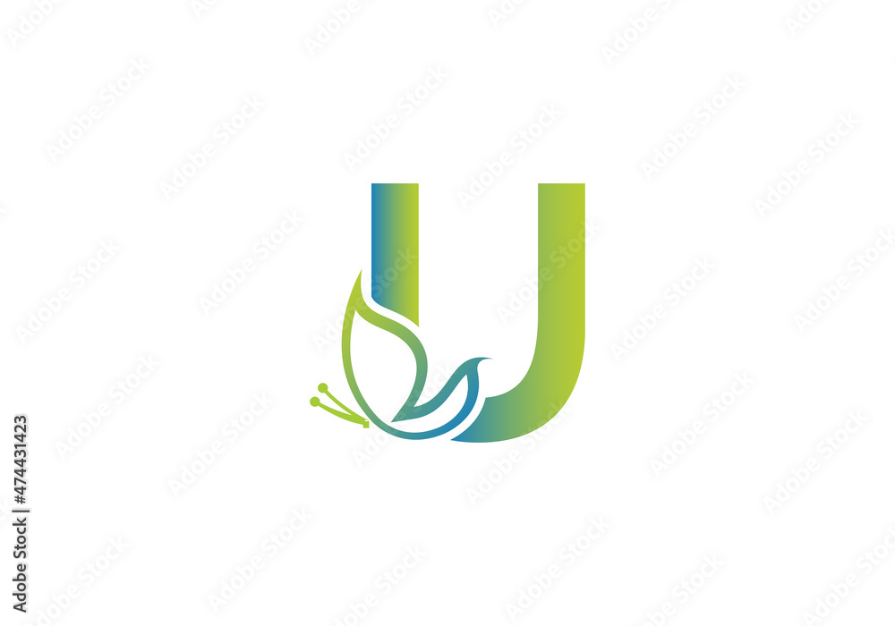 this is a creative letter U add butterfly icon design this is a creative letter U add butterfly icon design