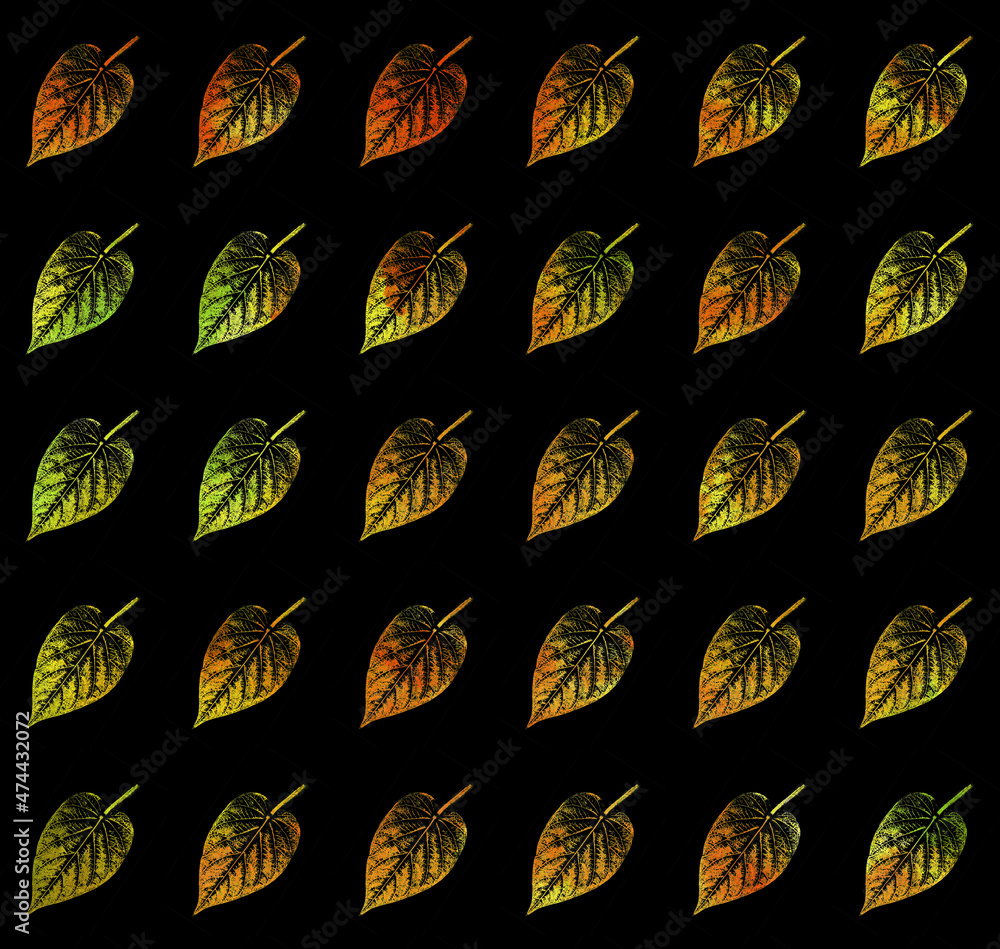 pattern from printed leaf