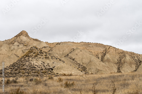 Crests and cliffs of the Badlands of Gorafe - Granada. photo