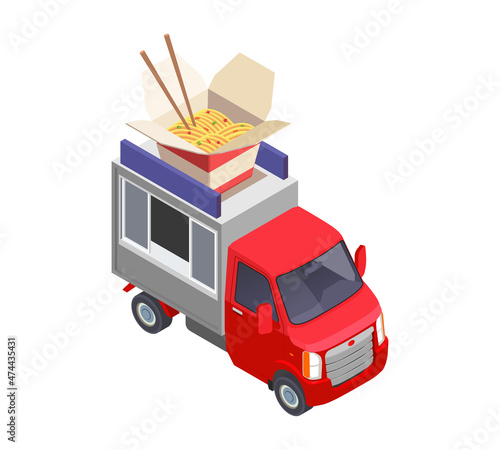 Wok Food Truck Composition