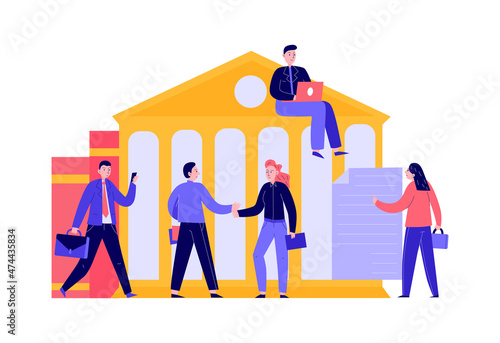 Lawyers In Court Composition