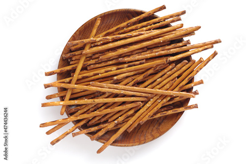 Salted sticks in a plate