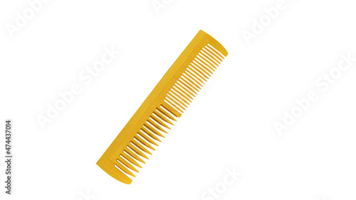 Wooden comb isolated on a white background