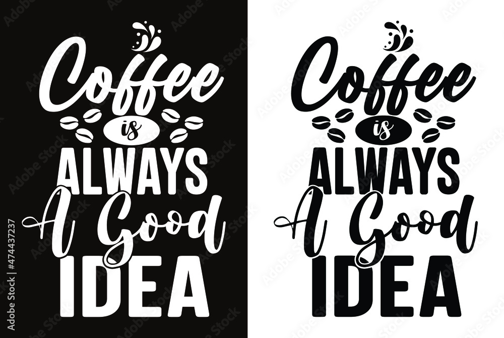 Fototapeta premium coffee typography t-shirt design for coffee lovers.