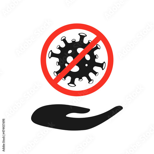Coronavirus stop icon. Coronavirus warning sign.