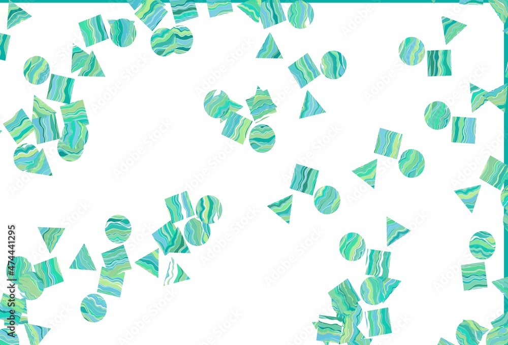 Light Green, Yellow vector layout with circles, lines, rectangles.