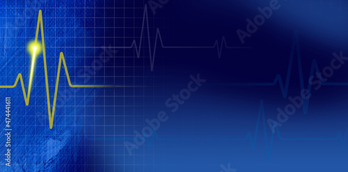 Slika na platnu EKG heartbeat Graphic Abstract background as side header