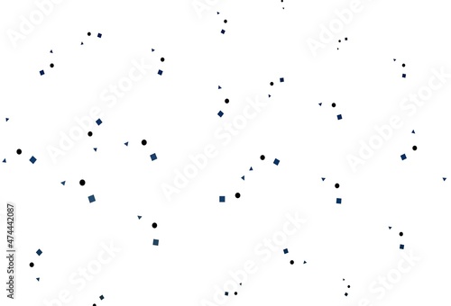 Light BLUE vector background with triangles, circles, cubes. © Dmitry