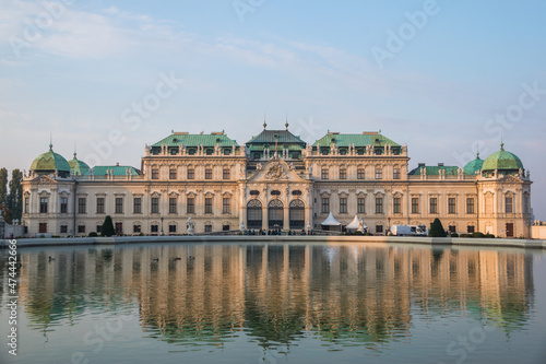 Vienna, Austria, October 2018 - view of Belvedere Palace during the sunset