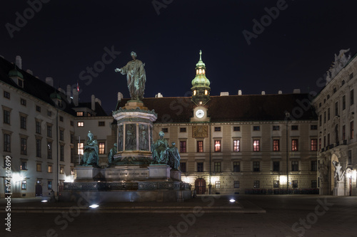 Night view of Kaiser Franz I Monument - Vienna, Austria