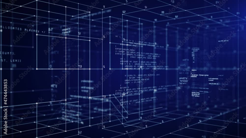Looping technology HUD with abstract programming data code. Sci Fi Futuristic cyberspace.Digital infographic.Hi speed data transfer.Blue. Looping technology HUD with abstract programming data code. Sci Fi Futuristic cyberspace.Digital infographic.Hi speed data transfer.Blue.