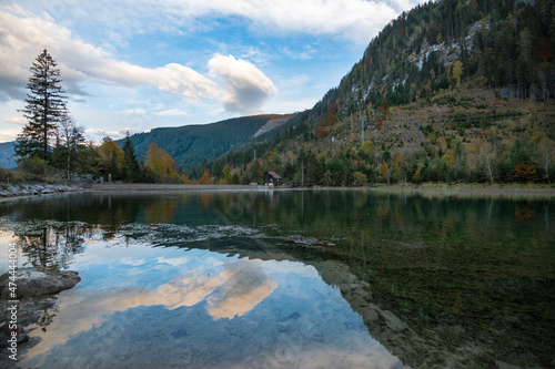 Fototapeta Naklejka Na Ścianę i Meble -  Beautiful view of Gosaub Lake by the afternoon - Gosau, Austria