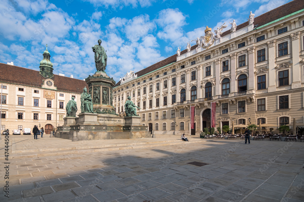 Vienna, Austria, October 2018 - Beautiful view of Kaiser Franz I Monument - 