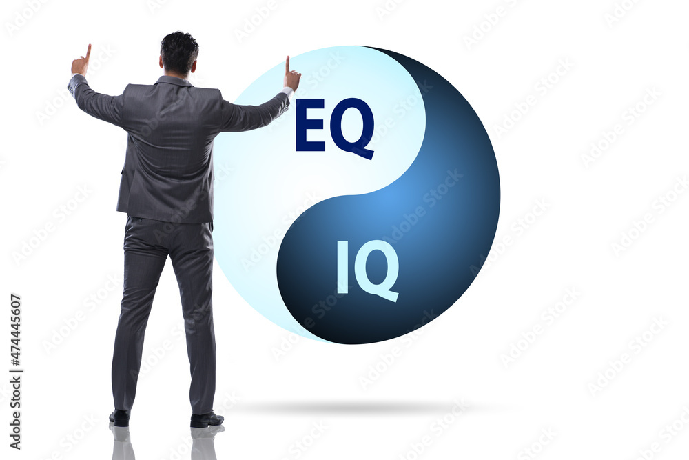 EQ and IQ skill concepts with businessman EQ and IQ skill concepts with businessman
