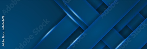 Braid Dark Blue Abstract Stripes Wide Banner Design Background