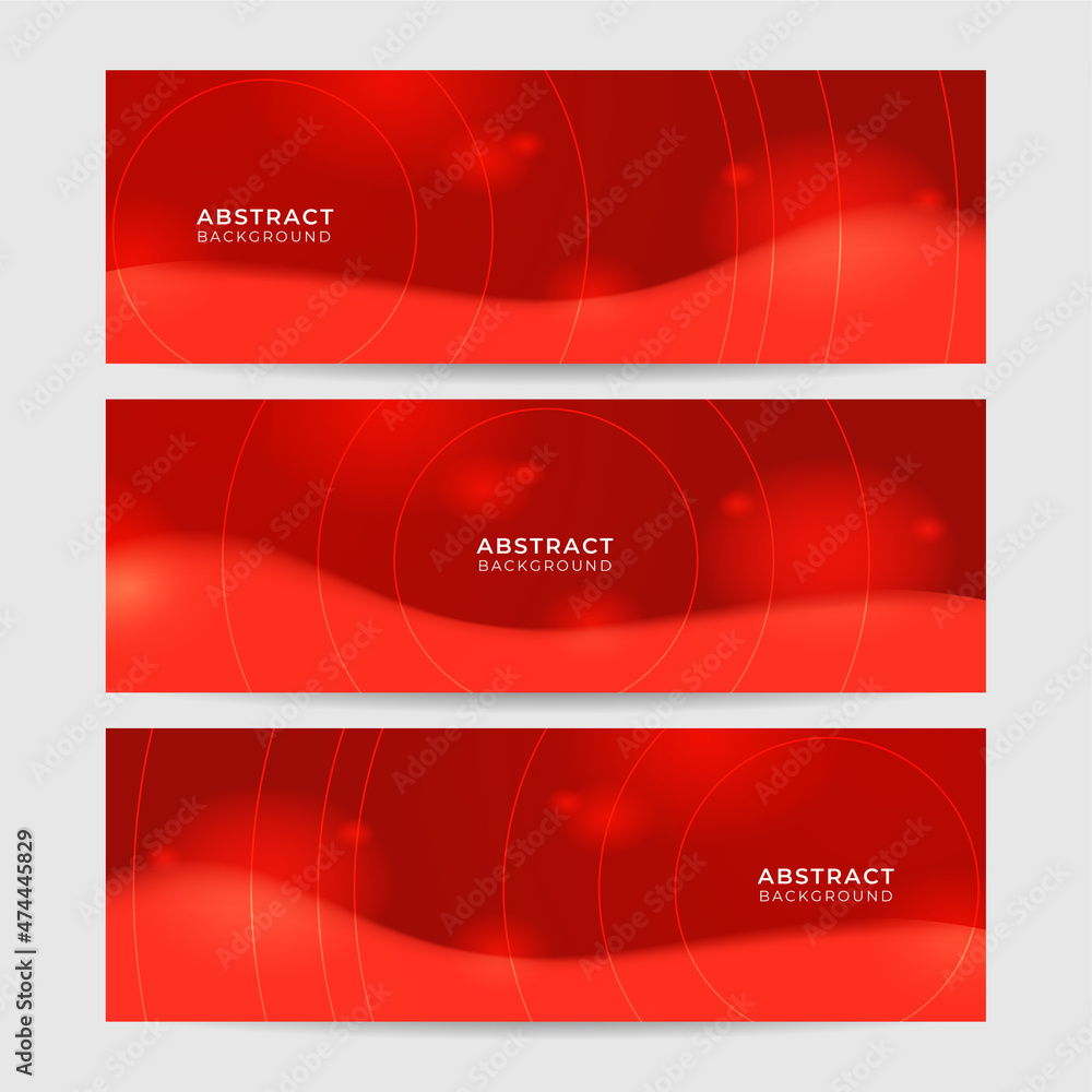 Soft Light Technology Red Abstract Geometric Wide Banner Design Background