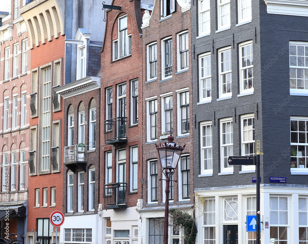 Obraz premium Amsterdam Leliegracht Canal House Facades, Netherlands