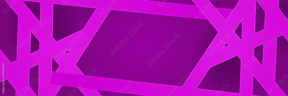 Fototapeta premium Modern Purple Abstract Stripes Wide Banner Design Background