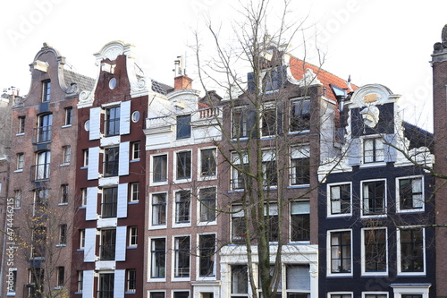 Amsterdam Singel Canal Traditional House Facades, Netherlands