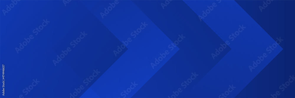 Arrow Tech Blue Abstract Geometric Wide Banner Design Background