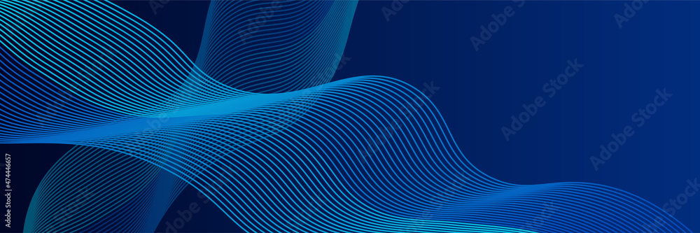 Wave Blend Blue Abstract Geometric Wide Banner Design Background Wave Blend Blue Abstract Geometric Wide Banner Design Background