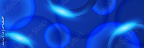 Ring Lens Blue Abstract Geometric Wide Banner Design Background